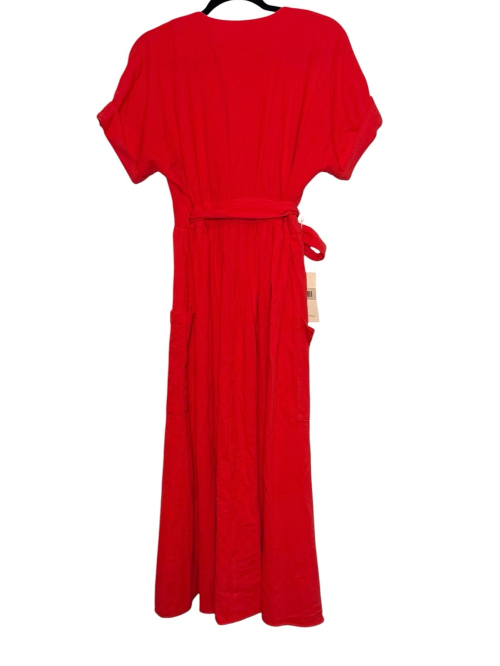 Mara Hoffman Dress Size Medium Red Ingrid Maxi Wrap Belted Made USA Organic - Picture 10 of 10